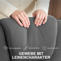 HOMCOM Schommelbare Relaxfauteuil met Voetenbank, Fluweelachtige Stof, Draaibare Gestoffeerde Stoel, Houten Frame, Grijs(m-7)