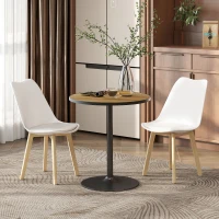 HOMCOM Ronde Eettafel, Eikenhoutlook, Compact Ontwerp, voor 2-4 Personen, Eik(m-8)
