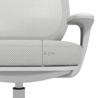 Vinsetto Bureaustoel, Ergonomische Bureaustoel met Draaifunctie, Verstelbaar 55 x 48 x 82,5-94,5 cm Grijs(m-8)