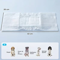 PawHut Pañales Desechables para Perros Machos 48 Unidades Súper Absorbentes Antifugas para Cachorros Talla M(m-3)