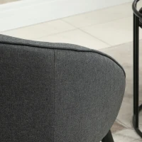 HOMCOM eetkamerstoel woonkamer stoel bureaustoel gestoffeerde stoel modern polyester hout grijs 71 x 65 x 75 cm(m-8)