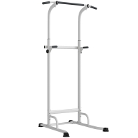 SPORTNOW Barra de Dominadas Altura Regulable Estación de Fondos Resistente para Gimnasio en Casa Entrenamiento de Fuerza Blanco