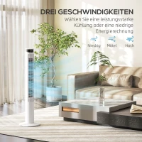 HOMCOM Torenventilator met 4 Modi, 3 Snelheden, Timer, Wit(m-4)