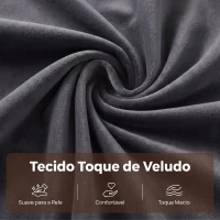 HOMCOM Sofá Cama Individual 4 em 1 Cadeirão-cama em Veludo com Encosto Ajustável e Bolsos Laterais Cinza Escuro(m-7)