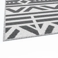 Outsunny Buitentapijt robuust weerbestendig buitentapijt, vloerkleed in boho-stijl, buitentapijt voor woonkamer balkon(m-12)