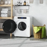 HOMCOM Wasdroger, 6 programma's, 40-60℃, 5 kg capaciteit, compact, touch-bediening, Wit(m-9)