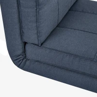 HOMCOM 3-in-1 vloerbank, opvouwbaar, linnen look, donkerblauw, 61 x 73 x 58 cm(m-7)