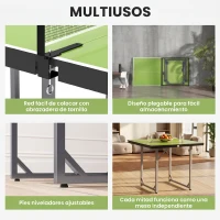 HOMCOM Mesa de Ping-Pong Plegable con Red y Marco de Acero Fácil de Transportar para Interior 182x91x76 cm Verde(m-6)