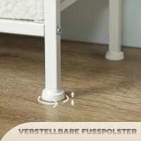 HOMCOM Stoffen Dressoir, 9 Laden, Stalen Frame, Elegant, Veelzijdig, Wit(m-7)