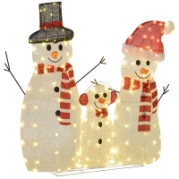 Outsunny Sneeuwmannenfamilie, 148 LEDs, Kerstverlichting, Weerbestendig, Glanzend, Wit(m-10)