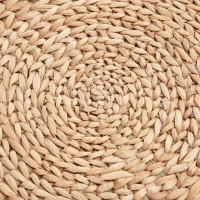 HOMCOM Poef met opbergruimte poef opbergbox stro rotan kaki(m-7)