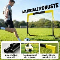 SPORTNOW Poartă de Fotbal Pop-Up și Pliabilă, Galben(m-7)