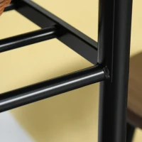 HOMCOM Bartafel Set, 3-delig, Tafel & 2 Krukken, Opbergrek, Industrieel Ontwerp, Zwart/Eiken(m-9)