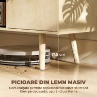 HOMCOM Comodă TV pentru Televizoare de Până la 55", cu 2 Dulapuri și 2 Rafturi, Culoare Lemn(m-6)