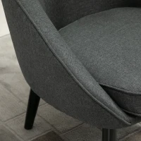 HOMCOM eetkamerstoel woonkamer stoel bureaustoel gestoffeerde stoel modern polyester hout grijs 71 x 65 x 75 cm(m-9)