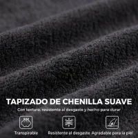 HOMCOM Sofá de 2 Plazas de Chenilla con 2 Almohadas Asiento con Muelles No Requiere Montaje 71,5x91,5x83 cm Gris Oscuro(m-6)