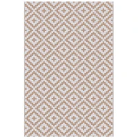 Outsunny Tapete de Exterior 182x274 cm Reversível com Desenho Geomátrico  para Varanda Pátio Campismo Prais Branco e Castanho(m-11)