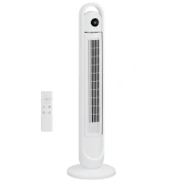 HOMCOM Torenventilator met Klimaatbeheersing, Timer, Afstandsbediening, Drie Modi, LCD-Display, Wit(m-11)