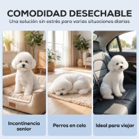 PawHut Pañales Desechables para Perros Machos 48 Unidades Súper Absorbentes Antifugas para Cachorros Talla M(m-7)