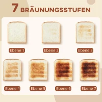 HOMCOM 4-Sleuven-Toaster, golfdesign, meerdere functies, kruimellade, Zwart(m-6)