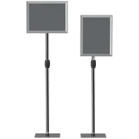 HOMCOM Soporte para Carteles A3 Altura Ajustable, Giratorio 360° Marco de Aluminio y Acero Inoxidable Plata(m-1)
