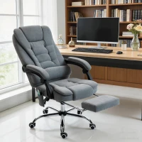 Vinsetto Fauteuil de bureau massant et chauffant, chaise de bureau, hauteur réglable, dossier inclinable, 65x70x111-119cm, gris(m-2)