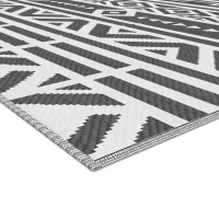 Outsunny Buitentapijt robuust weerbestendig buitentapijt, vloerkleed in boho-stijl, buitentapijt voor woonkamer balkon(m-11)