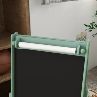 AIYAPLAY 3-in-1 Kinder Ezel met Papierrol, Krijtbord, Whiteboard, Opbergmanden, 54 x 46,5 x 93 cm, Groen(m-7)