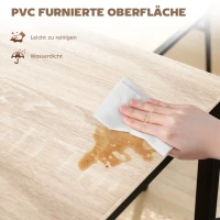 HOMCOM Compact 5-delige eettafelset – rechthoekige tafel + 4 stoelen, eikenlook(m-6)