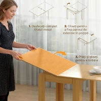 HOMCOM, Masă de Dining Extensibilă, Pentru 4-6 Persoane, din Lemn și Oțel, 140x80x77,5 cm, Culoare Lemn(m-5)