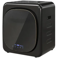 HOMCOM Wasdroger met UV-Desinfectie, Compact Ontwerp, 4 kg Capaciteit, Roestvrijstaal, Zwart(m-10)