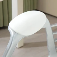 Vinsetto Bureaustoel, Ergonomische Bureaustoel met Armleuning, Gevoerde Rugleuning Wit(m-8)
