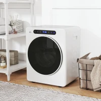 HOMCOM Wasdroger, 6 programma's, 40-60℃, 5 kg capaciteit, compact, touch-bediening, Wit(m-2)