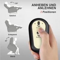 HOMCOM Powerlift-stoel, Massagestoel met Verwarmingsfunctie, Polsterstoel met Voetsteun, Zijvak, Stofbekleding, Donkergrijs(m-4)