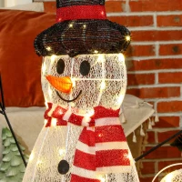 Outsunny Sneeuwmannenfamilie, 148 LEDs, Kerstverlichting, Weerbestendig, Glanzend, Wit(m-9)