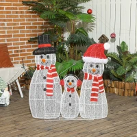 Outsunny Sneeuwmannenfamilie, 148 LEDs, Kerstverlichting, Weerbestendig, Glanzend, Wit(m-8)