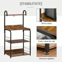 Homcom Dulapior Microunde 60×40×125 cm – Rafturi & Carlige Metalice(m-6)