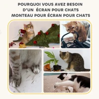 PawHut Tonneau à Gratter pour Chat Arbre à Chat Sisal Naturel et Herbiers Marins Recouvert de Peluche 45 x 45 x 79cm Kaki Café(m-7)