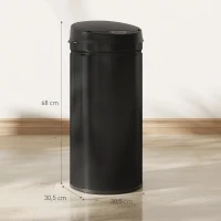 HOMCOM 42 Liter Sensor-Pedaalemmer met Soft-Close-Functie, contactloze prullenbak van roestvrij staal voor hygiënische keukens(m-3)