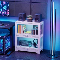 HOMCOM Vitrina Expositora para Colecciones de 2 Niveles con Puertas Abatibles de Acrílico para Figuras 59,5x30x73 cm Blanco(m-7)