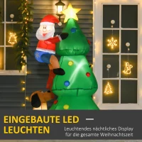 HOMCOM Opblaasbare kerstboom kerstman hond(m-4)