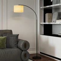HOMCOM Lampă de Podea LED Reglabilă cu Telecomandă, 11 Temperaturi și 11 Luminozități, Temporizator 1H, Rotativă, Negru(m-10)