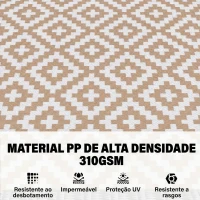 Outsunny Tapete de Exterior 182x274 cm Reversível com Desenho Geomátrico  para Varanda Pátio Campismo Prais Branco e Castanho(m-4)