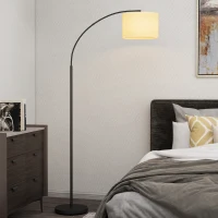 HOMCOM Lampada da Terra LED Regolabile con Telecomando, 11 Temperature e 11 Luminosità, Timer 1H, Girevole, Nero(m-2)