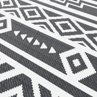 Outsunny Buitentapijt robuust weerbestendig buitentapijt, vloerkleed in boho-stijl, buitentapijt voor woonkamer balkon(m-13)