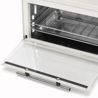 HOMCOM Mini-oven, 9 L mini-oven met bakplaat, grillrooster, met instelbare temperatuur en baktijd, roestvrij staal, cremewit(m-12)