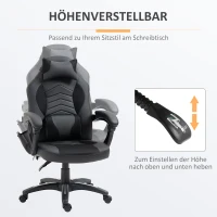HOMCOM Bureaustoel sportstoel massagestoel draaistoel met warmtefunctie kantoor 2 kleuren(m-5)