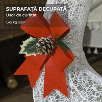 Outsunny Ren de Crăciun Iluminat Con Slitta Con 170 Led, Alb E Roșu(m-9)