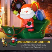 HOMCOM Opblaasbare Kerstman, inclusief blazer, voor binnen en buiten, wit+goud(m-4)