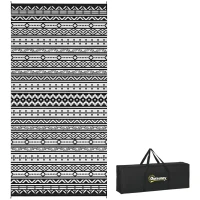 Outsunny Outdoor Teppich robuster Wetterfest Outdoorteppich, Carpet mit Boho-Style, Outdoor-Teppich für Wohnzimmer Balkon(m-12)